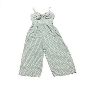 AUW mint green romper with pockets and tie in front.      T4